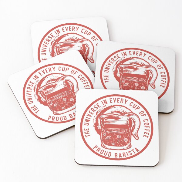 Item preview, The Universe In Every Cup Of Coffee, Proud Barista, Red Badge designed and sold by anghelapparel.