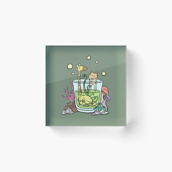 Item preview, Giraffe and Cat In the cup (Dark green) designed and sold by Somedrawing.
