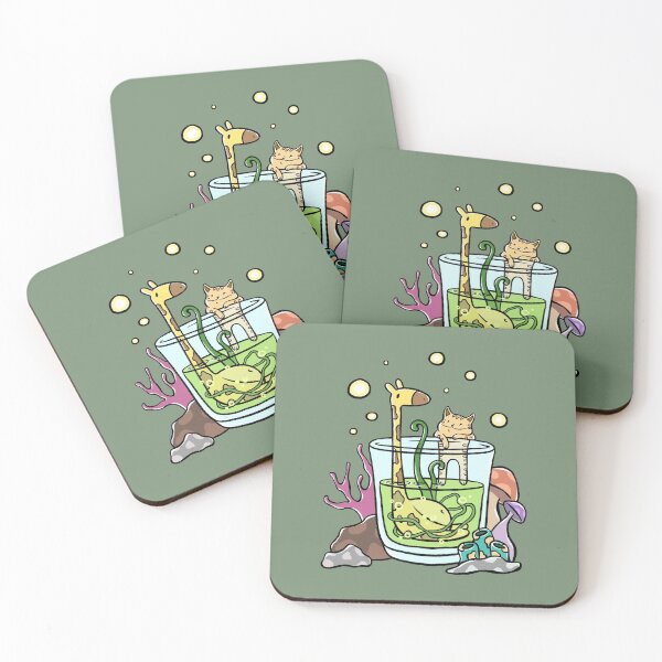 Item preview, Giraffe and Cat In the cup (Dark green) designed and sold by Somedrawing.
