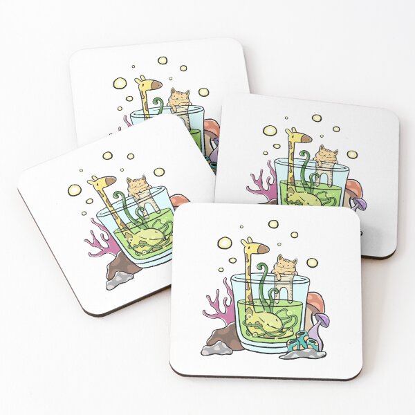 Item preview, Giraffe and Cat In the cup (White) designed and sold by Somedrawing.
