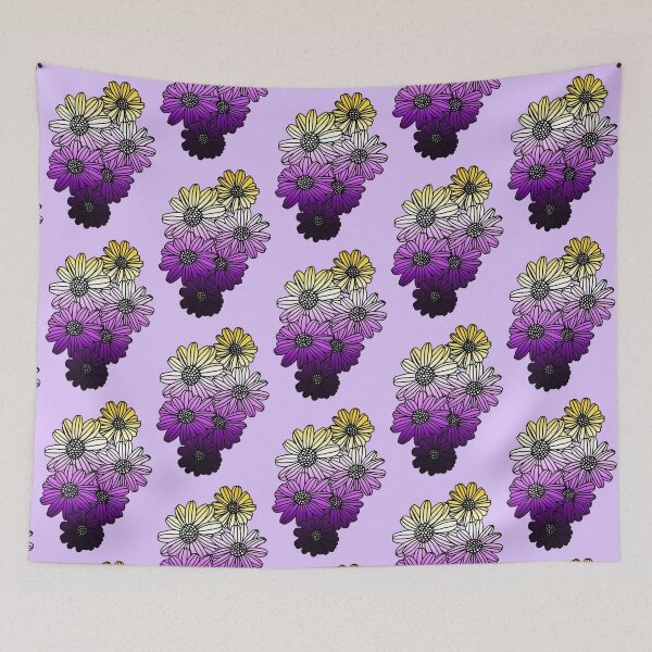 Item preview, Nonbinary Flag Gradient Daises designed and sold by Cerealchair1959.