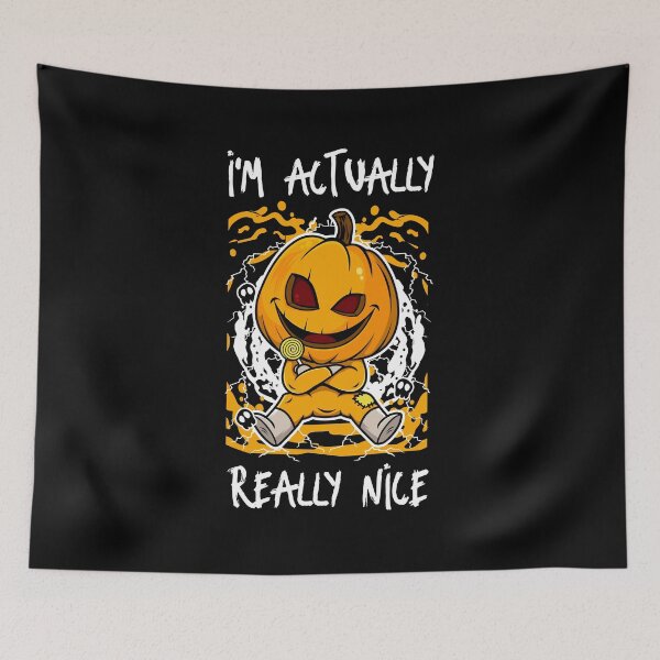 Item preview, I'm Actually Really Nice- Funny halloween witch pumpkin Dark humour  designed and sold by Mindy Bubble.