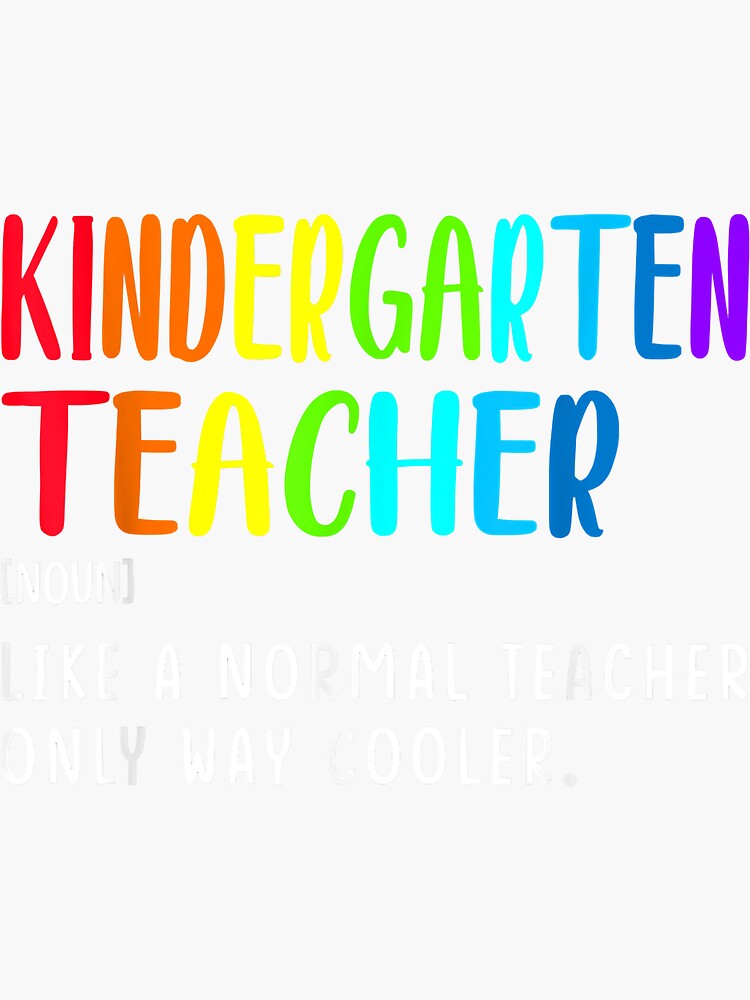 "Back To School Kindergarten Teacher Definition Teacher" Sticker for