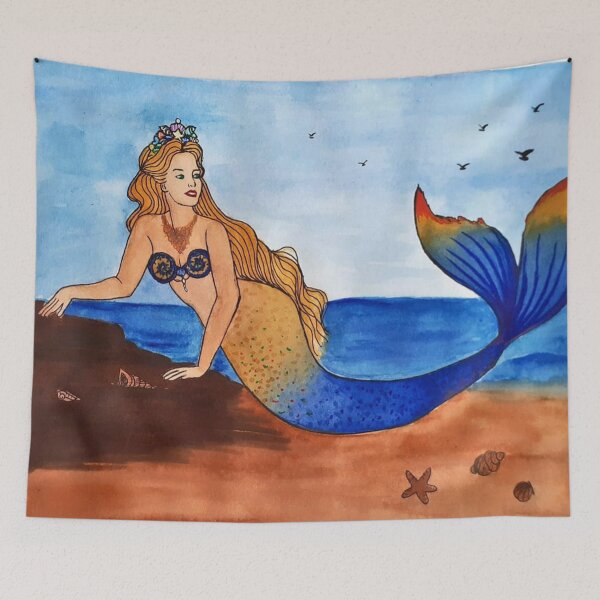 Item preview, Beached Mermaid designed and sold by LataArtStudio.