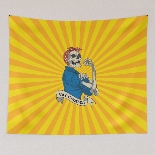 Item preview, Vaccinated Skull Skelton Halloween 2021 designed and sold by Mindy Bubble.