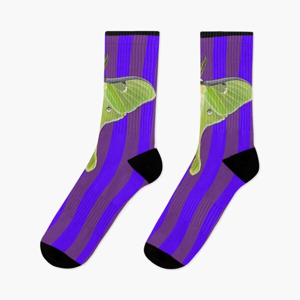 Item preview, Luna Moth Socks in Joker Colors designed and sold by cycosper.