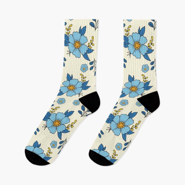 Aperçu de l'œuvre Conception de motifs floraux bleus créée et vendue par smmrdesign.
