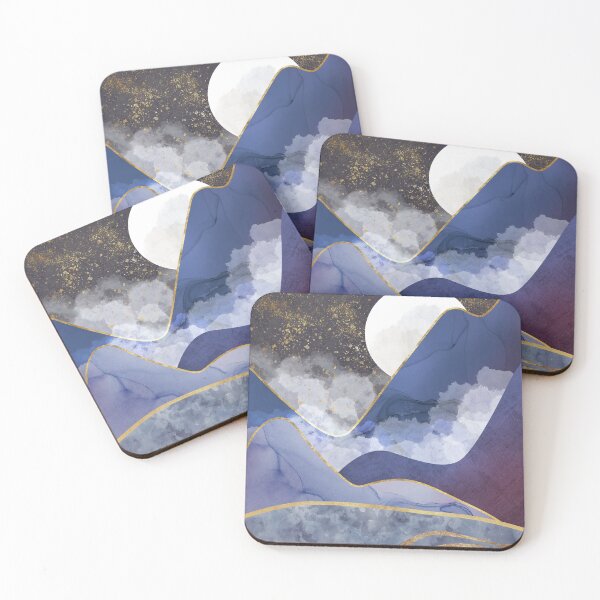 Item preview, Art background. Texturized mointains, moon and clouds. Abstract mountains collage designed and sold by darkmoonlight-.