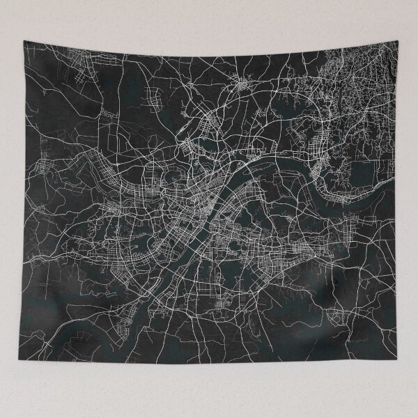 Item preview, Wuhan City Map of Hubei, China - Dark designed and sold by deMAP.