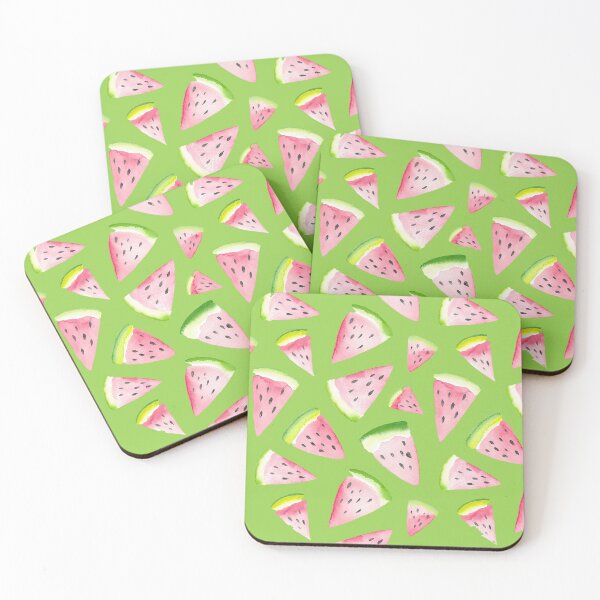 Item preview, Watermelons on a green background designed and sold by Hexagon98.