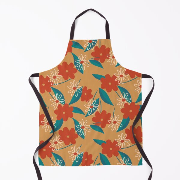 Item preview, Camomiles and red flowers pattern designed and sold by Labambapattern.