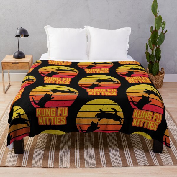 Item preview, Funny Cat Kung Fu Kitties Vintage Sunset Retro Gift designed and sold by SelissenWr.