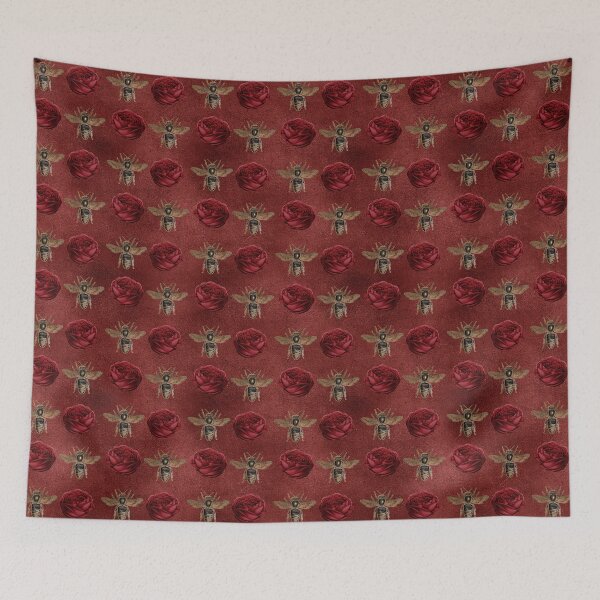 Item preview, Gold Bees and Red Roses designed and sold by Dreamflight.