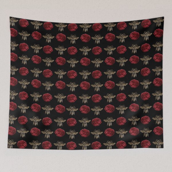 Item preview, Gold Bees and Red Roses designed and sold by Dreamflight.