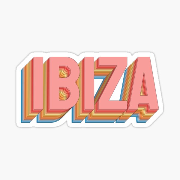 Ibiza Colorful Pastel Retro Sticker