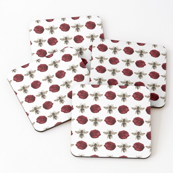 Item preview, Gold Bees and Red Roses designed and sold by Dreamflight.