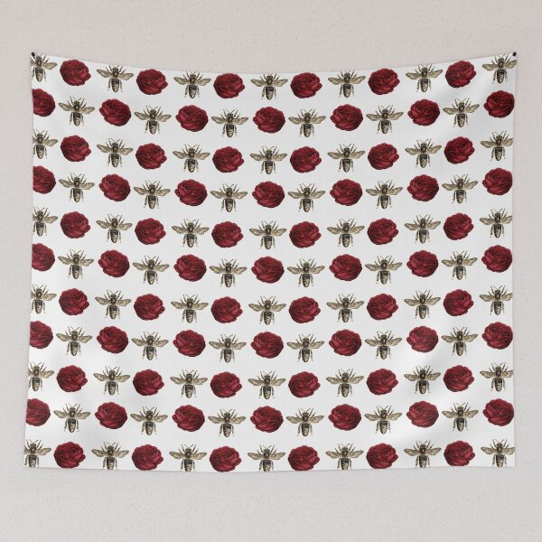 Item preview, Gold Bees and Red Roses designed and sold by Dreamflight.