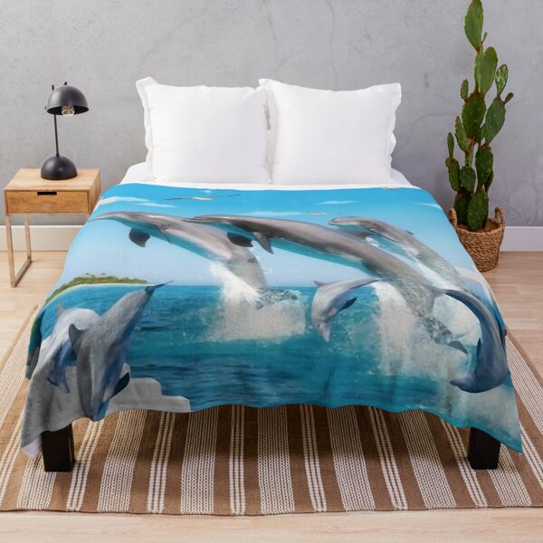 Item preview, 3D stereoscopic ocean Dolphin Bay background wall mural design drawing. designed and sold by zenger2021.