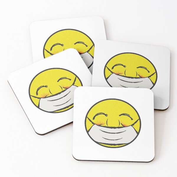 Item preview, Funny emoji wearing a face mask designed and sold by BeeMeCreative.