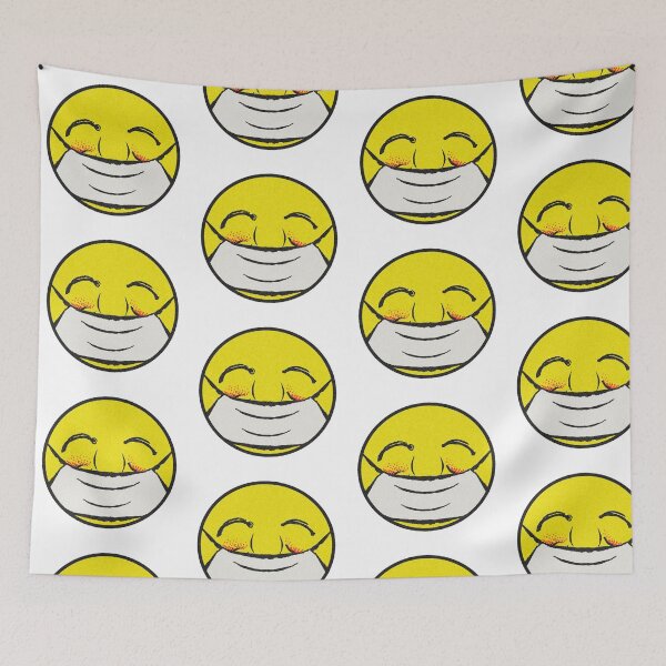 Item preview, Funny emoji wearing a face mask designed and sold by BeeMeCreative.