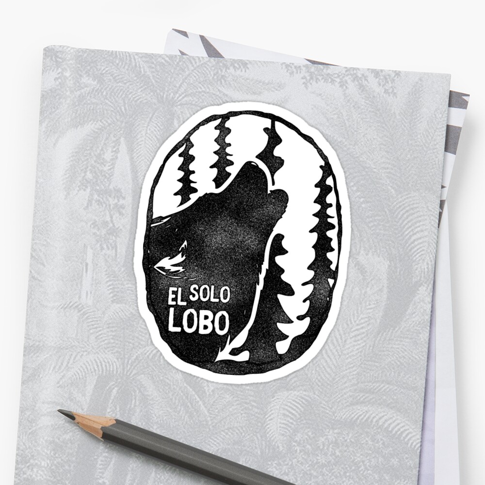 el-solo-lobo-sticker-by-acakart-redbubble