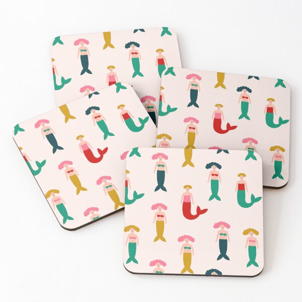 Item preview, Cute hand-drawn seamless colorful pattern with mermaids in minimalistic  style. Funny endless design designed and sold by BychkovaEvgenia.