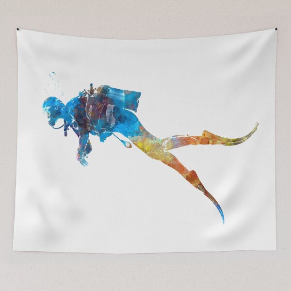 Item preview, Man scuba diver 01 in watercolor designed and sold by paulrommer.