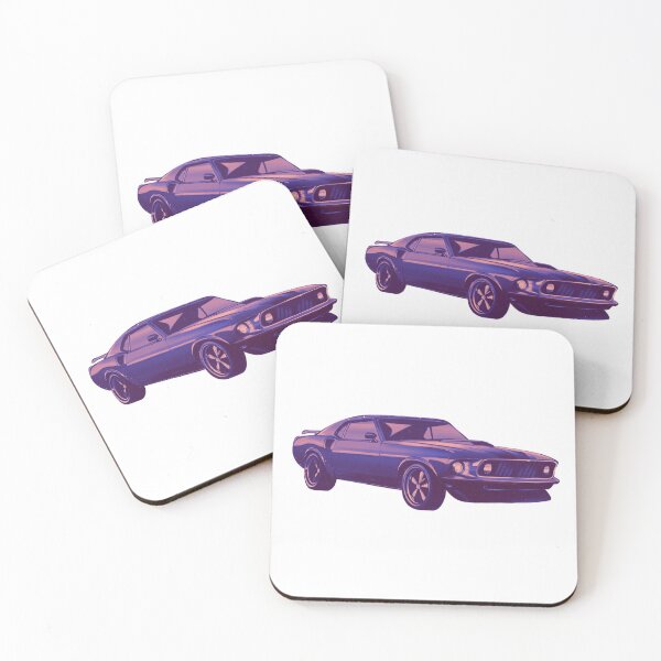 Item preview, Retro muscle car blue yellow tone designed and sold by Bianca Brownish.