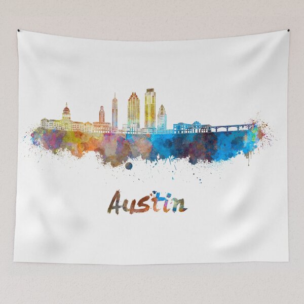 Item preview, Austin skyline in watercolor designed and sold by paulrommer.