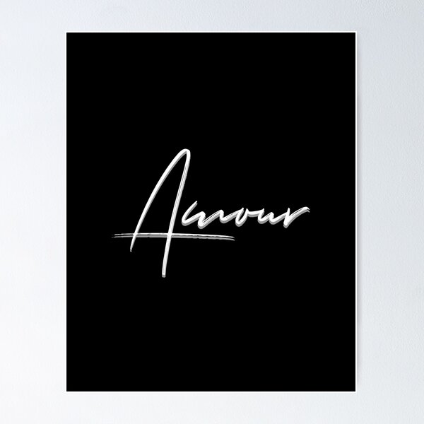 Item preview, Amour - White writing designed and sold by EdgyDesignForU.