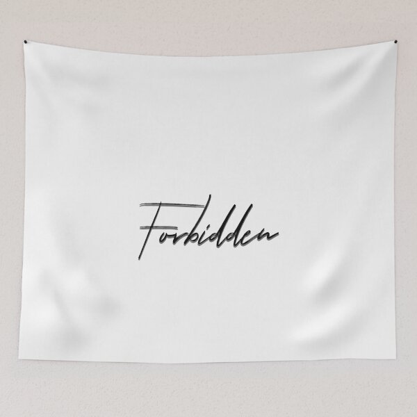 Item preview, Forbidden - Black writing designed and sold by EdgyDesignForU.