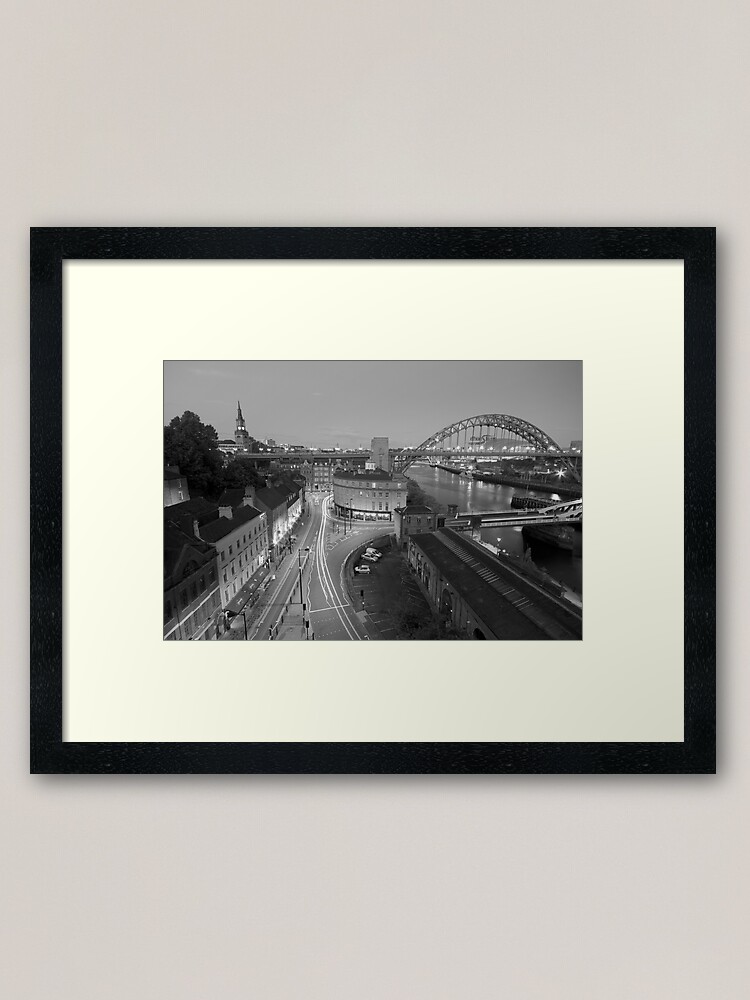 Alternate view of Sandhill, Newcastle upon Tyne at Dusk, Monochrome Framed Art Print