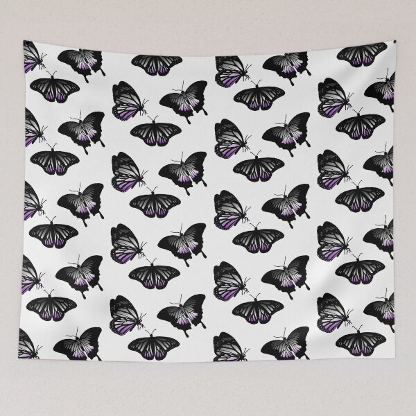 Item preview, Asexual Flag Butterflies designed and sold by Cerealchair1959.