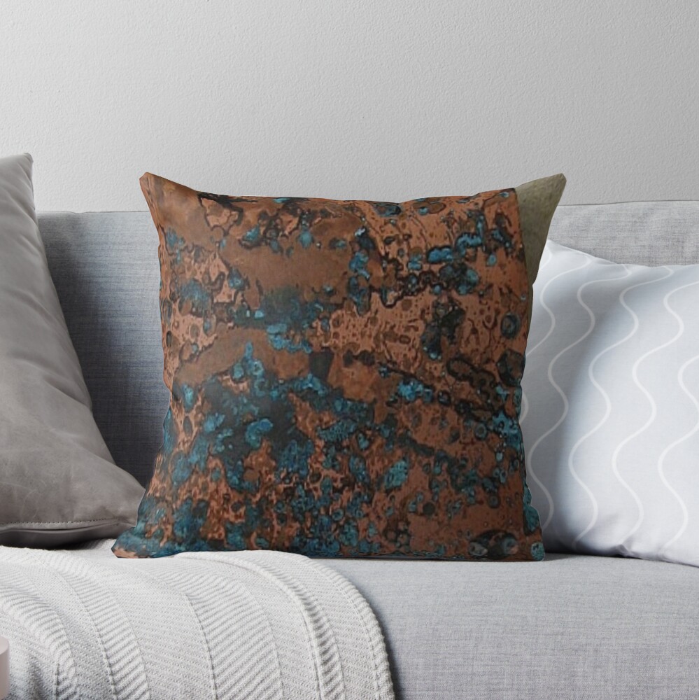 blue and brown throw pillows