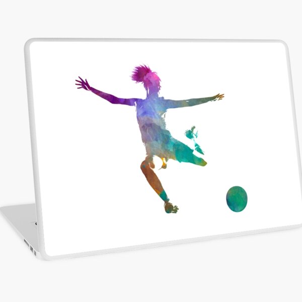 Woman soccer player 03 in watercolor Laptop Skin