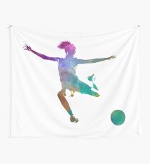 Frauenfußballspieler 03 im Aquarell Wandbehang