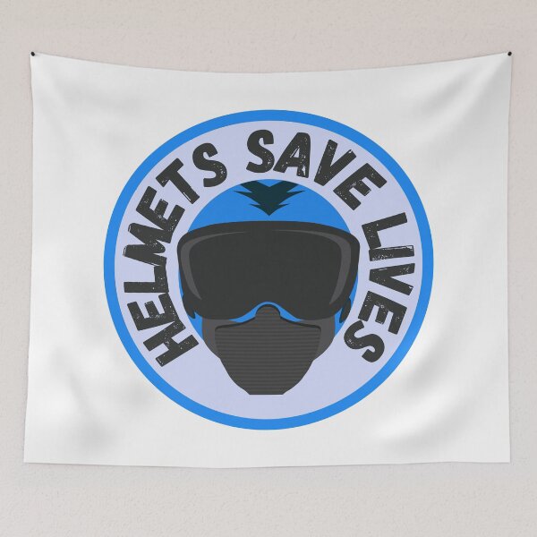 Item preview, helmets save lives blue designed and sold by InsaneCorner.
