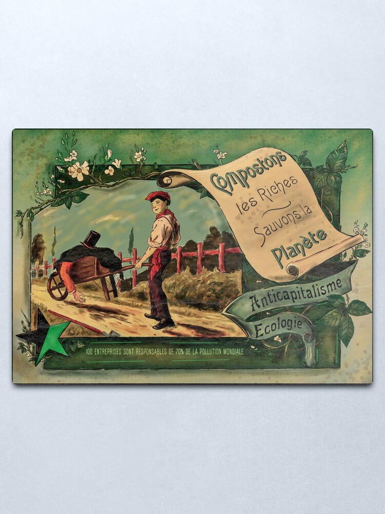 Alternate view of Compost the Rich - Ecology & Anticapitalism - Fr Metal Print