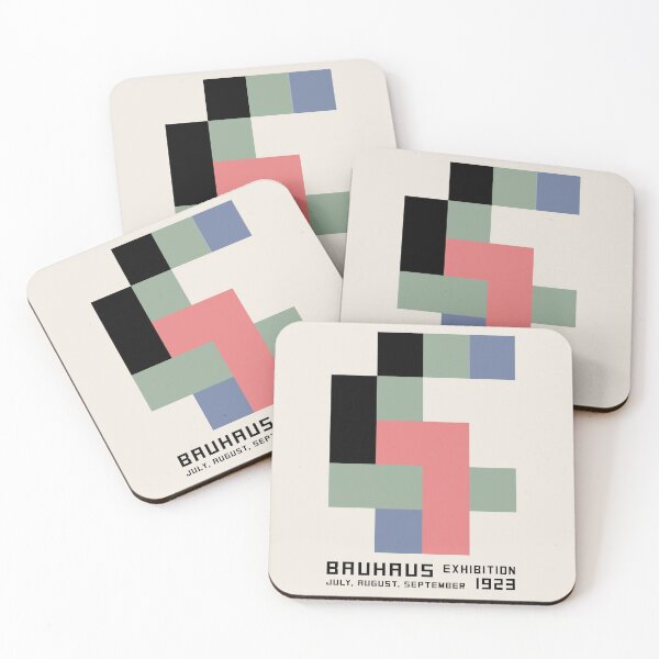 Item preview, Bauhaus V2 Exhibition Print, Bauhaus Wall Art blue green pink, Bauhaus Exhibition Wall Decor designed and sold by re-make-.