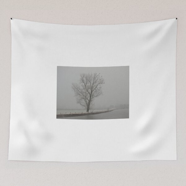 Item preview, Winter landscape with tree, birds and a river in the Netherlands designed and sold by Anita van Gendt.