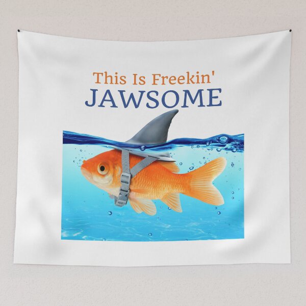 Item preview, This Is Jawsome Cute Funny Goldfish Shark Fin  designed and sold by CBCreations73.