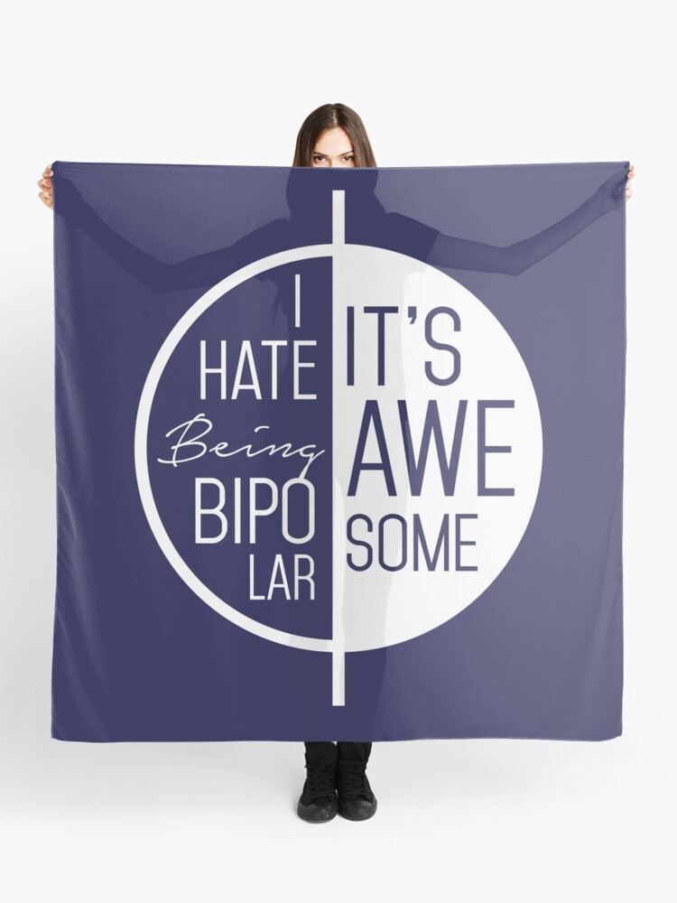 Ich Hasse Es Bipolar Es Ist Genial Lustige Sarkastische Bipolare Storung Yin Yang Design Tuch Von Varthjader Redbubble