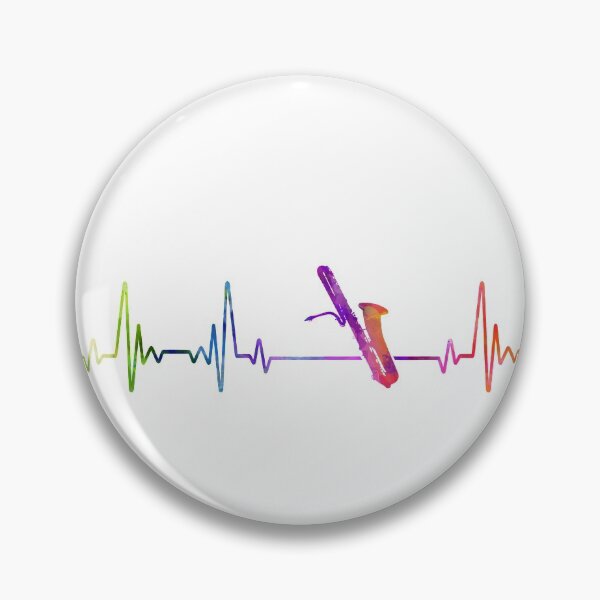 Item preview, baritone saxophone heartbeat watercolor designed and sold by loves789.