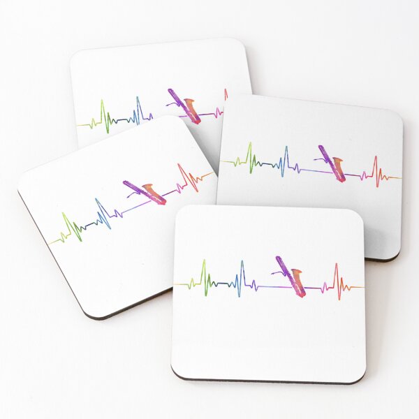 Item preview, baritone saxophone heartbeat watercolor designed and sold by loves789.