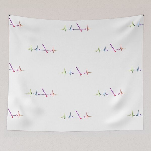 Item preview, clarinet heartbeat watercolor designed and sold by loves789.