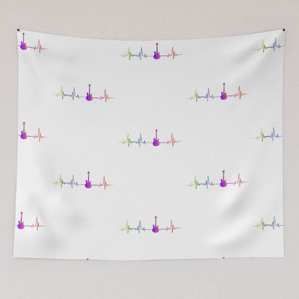 Item preview, Electric Guitar heartbeat watercolor designed and sold by loves789.