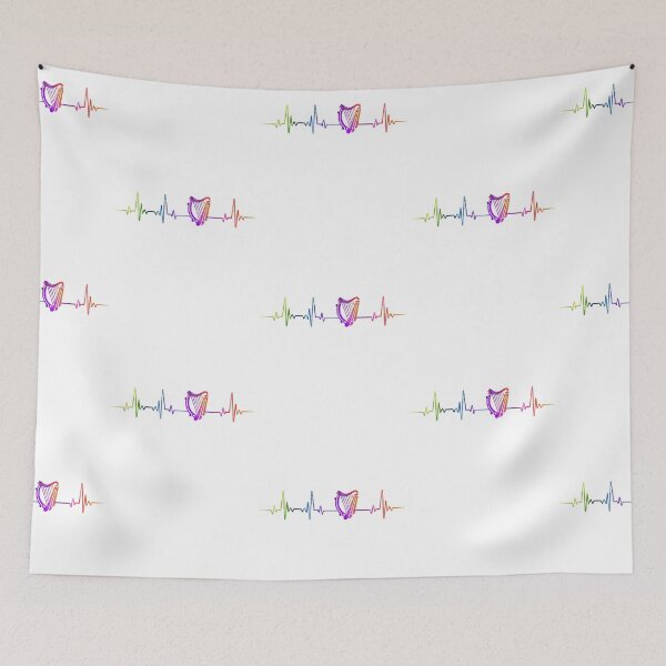 Item preview, Harp heartbeat watercolor designed and sold by loves789.