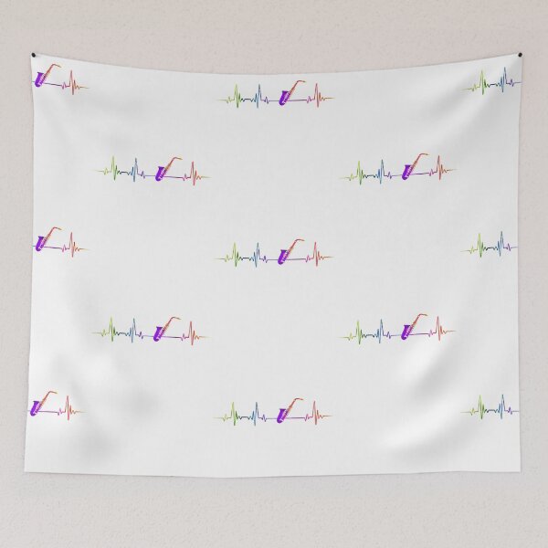Item preview, Saxophone heartbeat watercolor designed and sold by loves789.