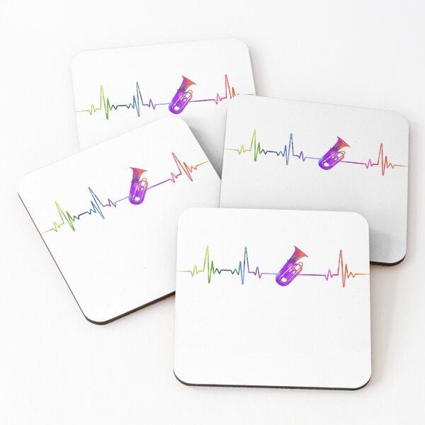 Item preview, Tuba heartbeat watercolor designed and sold by loves789.