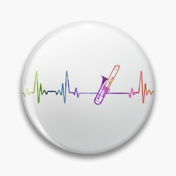 Item preview, Trombone heartbeat watercolor designed and sold by loves789.